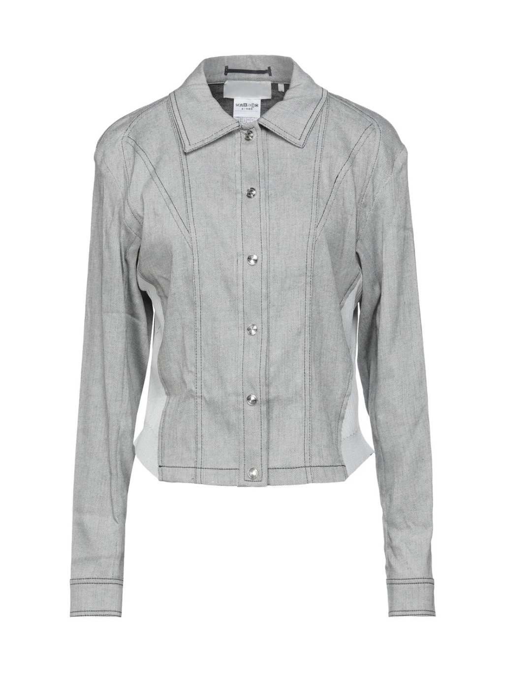 Women's Light Gray Denim Button-Front Jacket Sport Max Size 12/14 Brand New